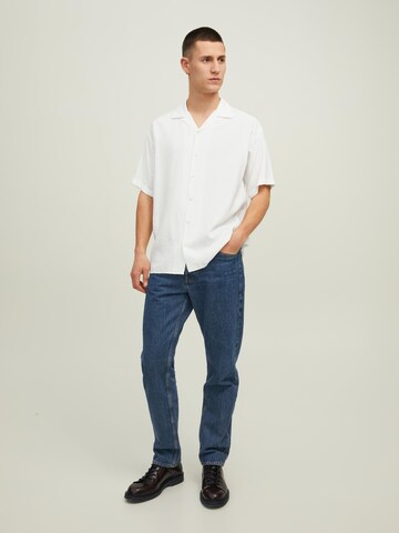 JACK & JONES Comfort fit Button Up Shirt 'BLAMASON' in White