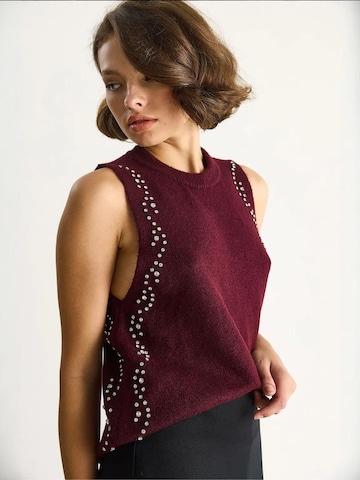 Top in maglia di Bianco Lucci in rosso