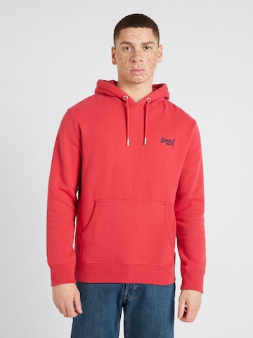 Sweat-shirt 'Essential' Superdry en rouge : devant