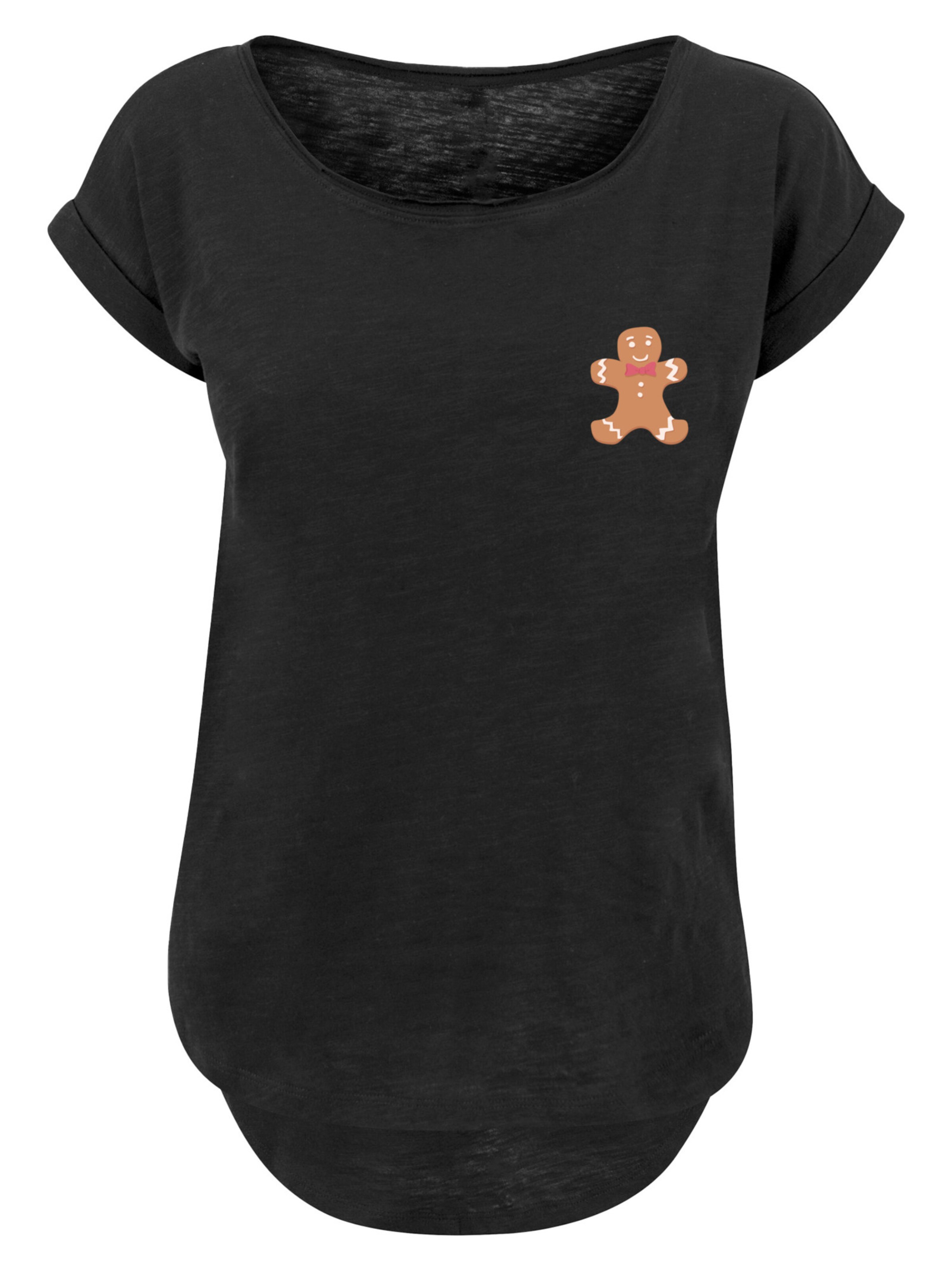 F4NT4STIC Shirt 'Gingerbread Lebkuchen' in Black: front