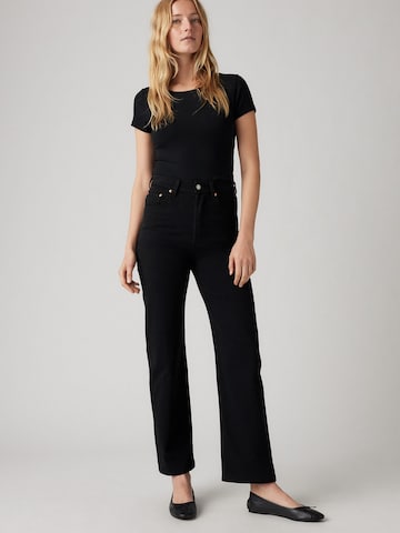 LEVI'S ® Bootcut Jeans 'Ribcage' in Zwart: voorkant