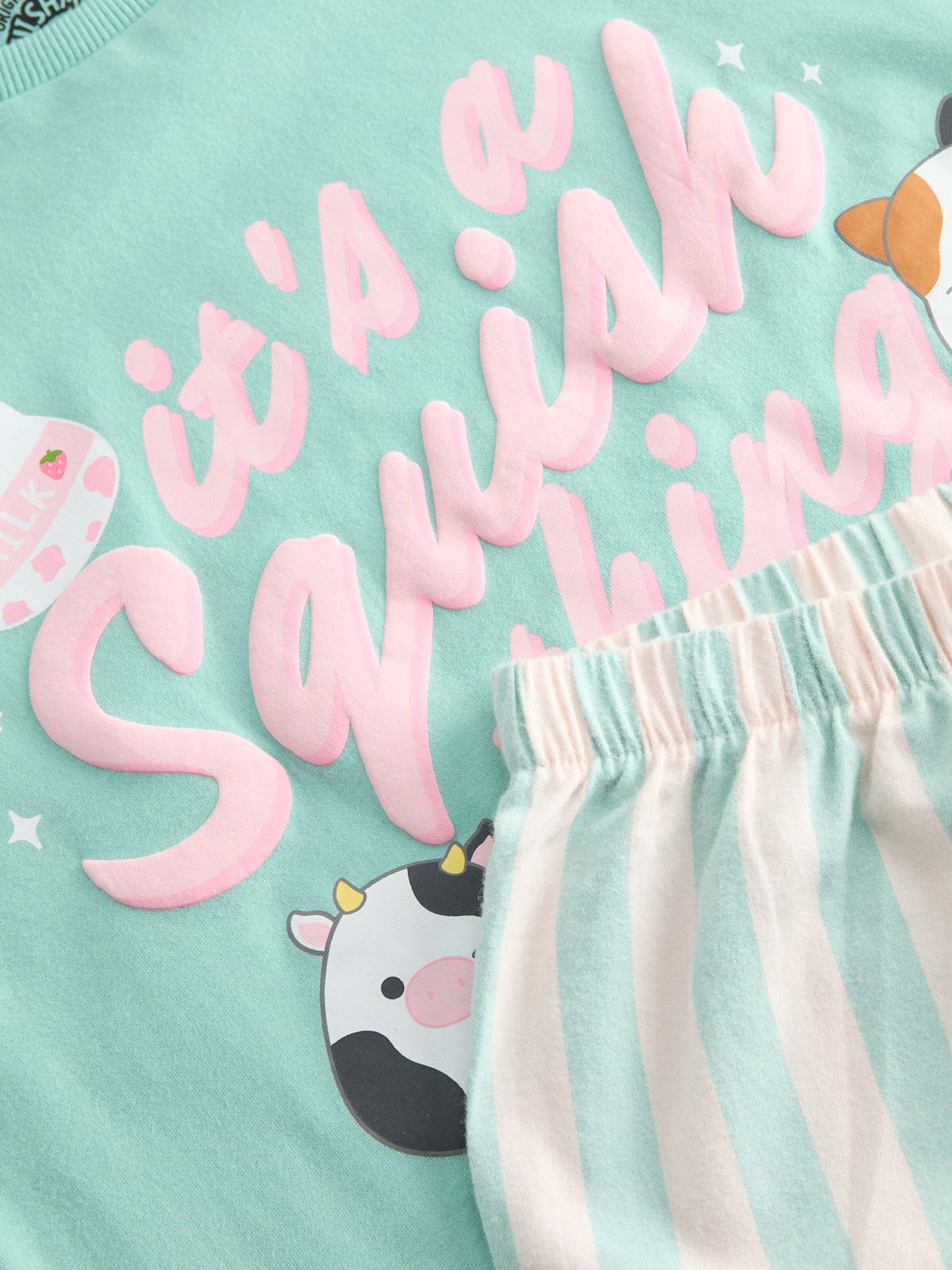 Marks & Spencer Schlafanzug aus reiner Baumwolle mit Squishmallows™-Motiv (5–16 J.) in Blau: Vorderseite