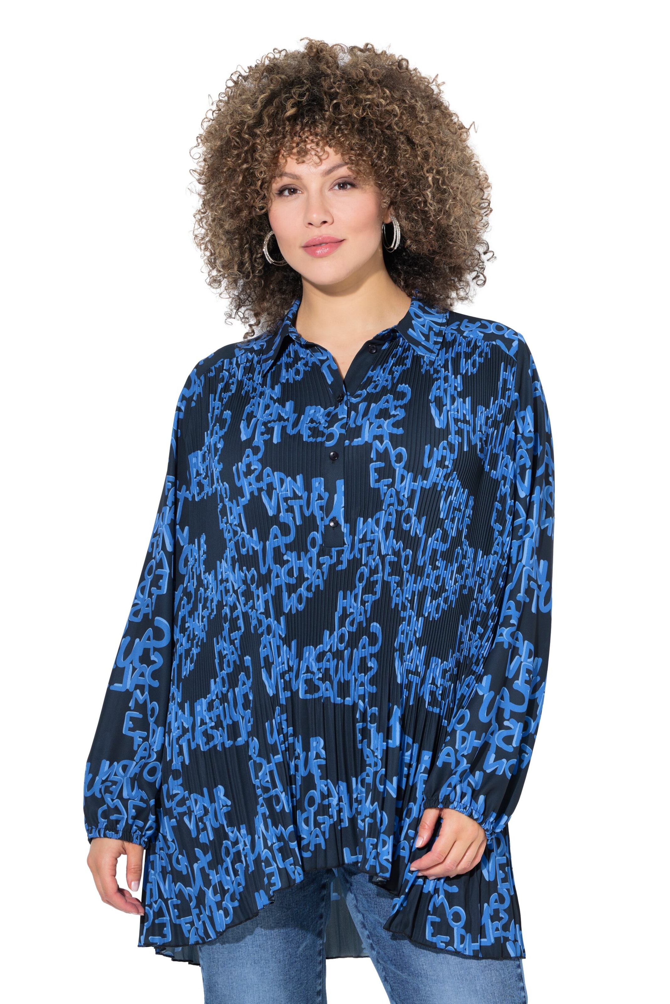Ulla Popken Tuniek in Blauw: voorkant