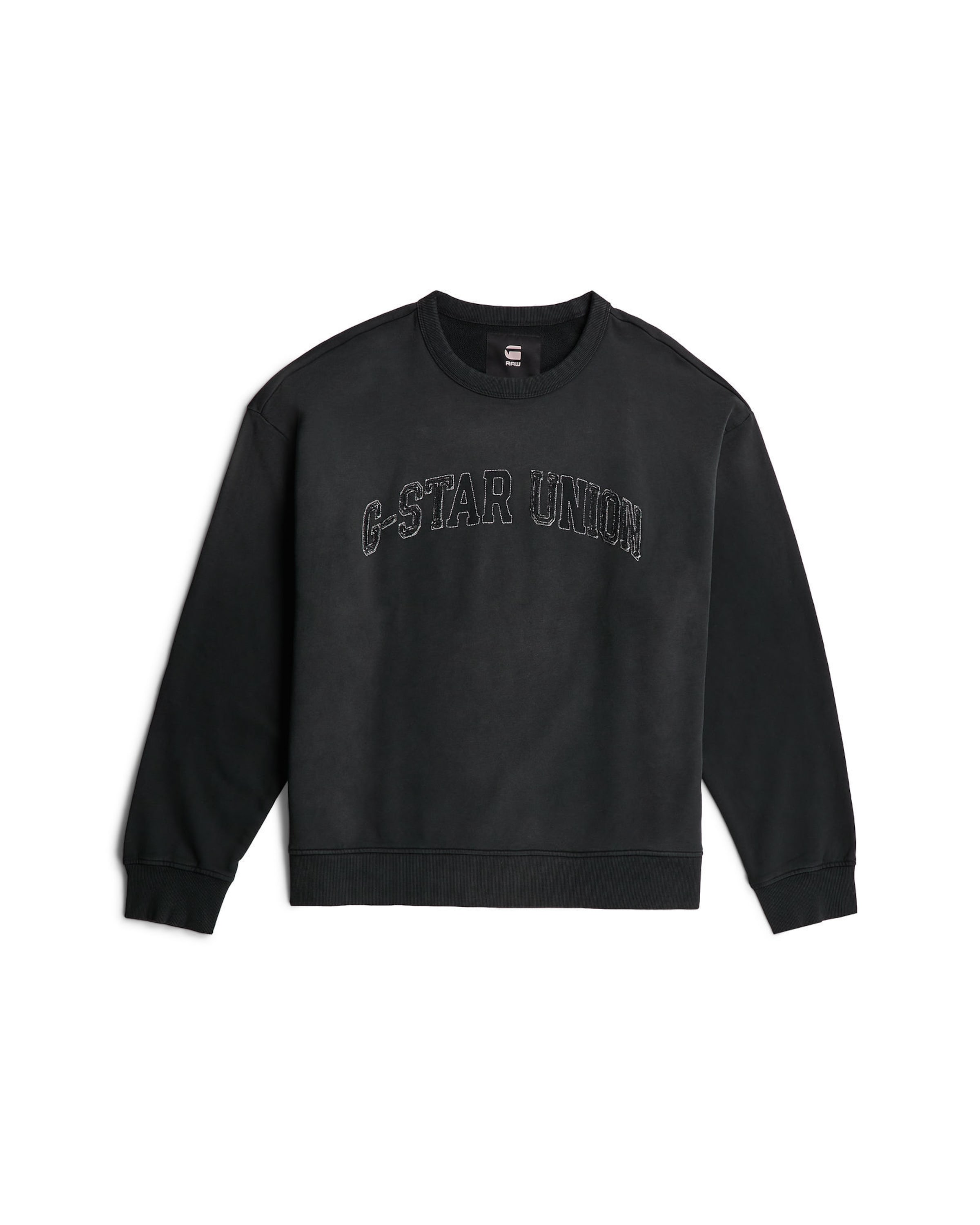 G-STAR Sweater - 'Sunfaded Applique Loose Sweater' in Schwarz: Vorderseite