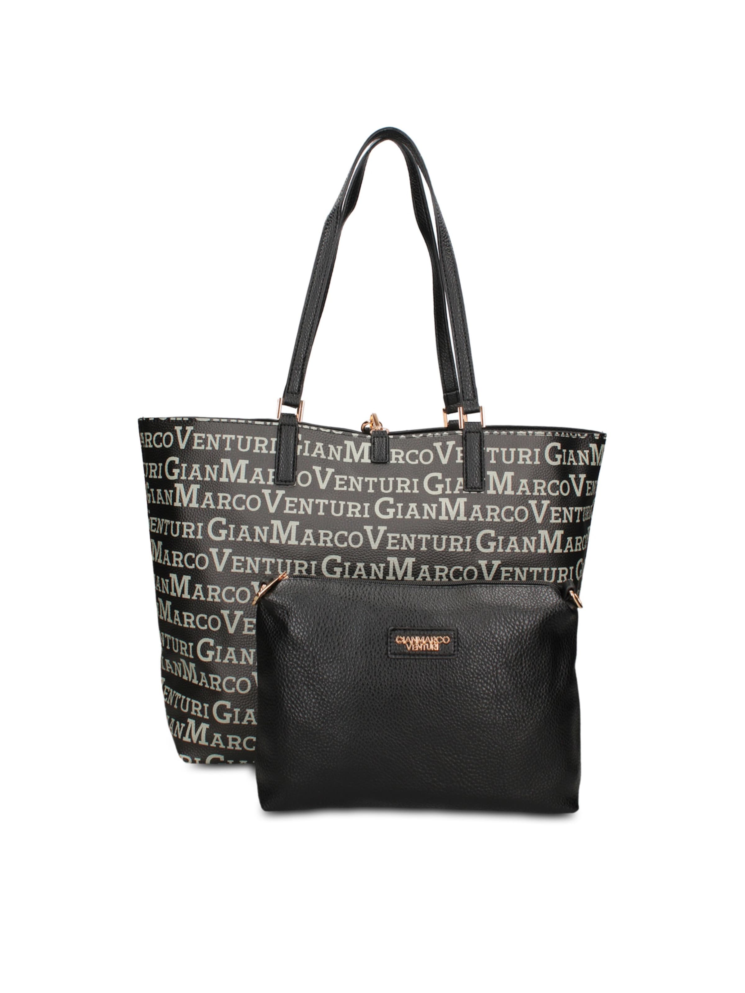 Shopper 'Shopper Elegante Pelle Vegana Gianmarco Venturi - Borsa Donna Versatile' di GianMarco Venturi in nero: frontale