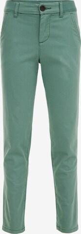 WE Fashion Slimfit Broek in Groen: voorkant