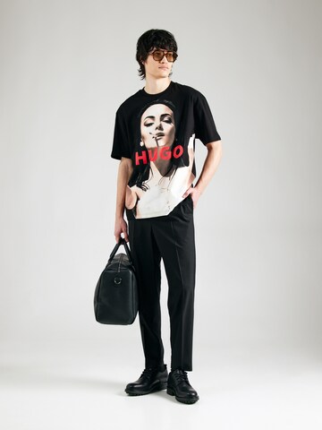 HUGO Regular Pleated Pants in Black
