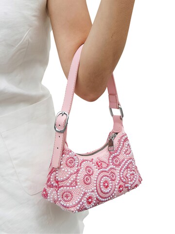 Magicshe Shoulder Bag 'Perlen Abendtasche' in Pink
