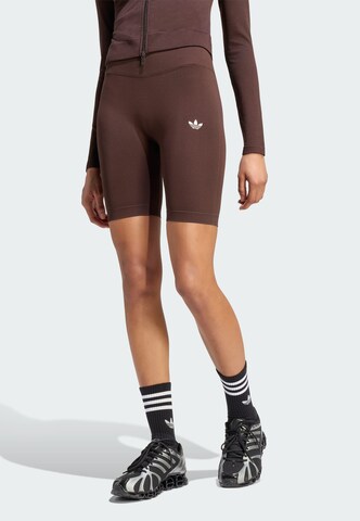 ADIDAS ORIGINALS Skinny Shorts 'ESSENTIALS' in Braun: Vorderseite