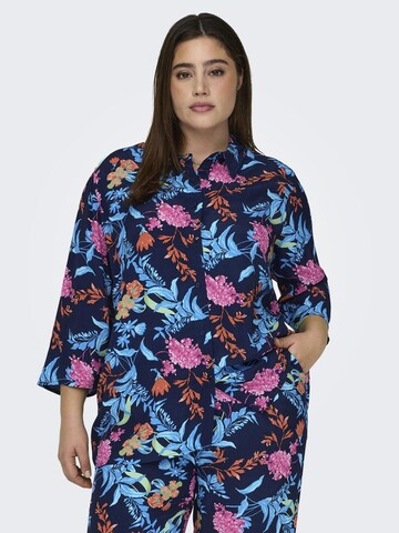 ONLY Carmakoma Bluse in Blau: predná strana