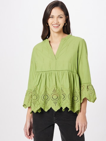 Emily Van Den Bergh Blouse in Groen: voorkant