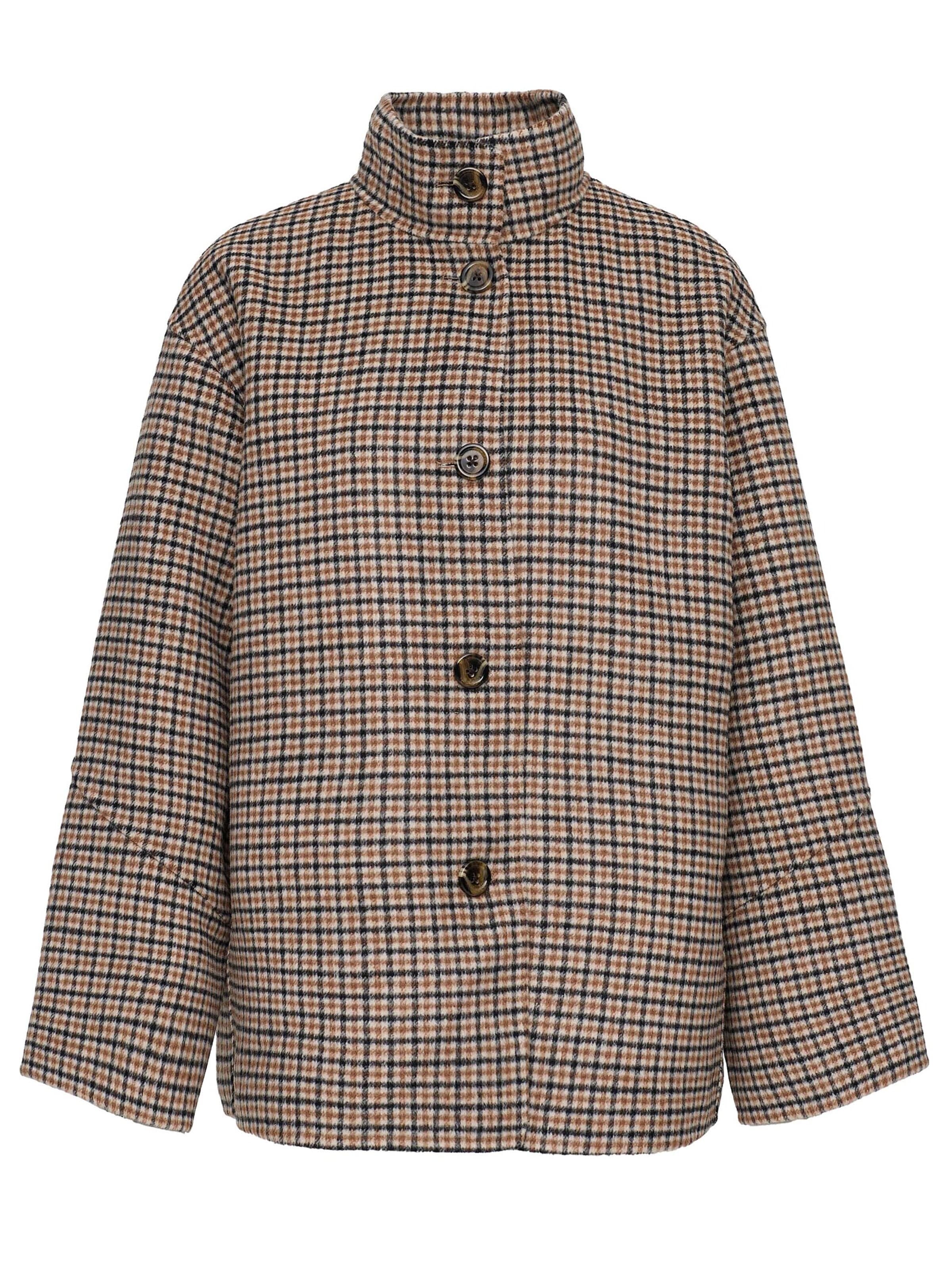 MANISA Between-season jacket 'Wolljacke' in Brown