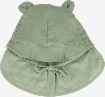 MAXIMO Beanie 'GOTS BABY-Schildmütze, Öhrchen Musselinstoff, Nackenschutz, Bindeband' in Green: front