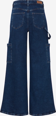 ICHI Wide leg Cargo Jeans 'CAMRYN' in Blue