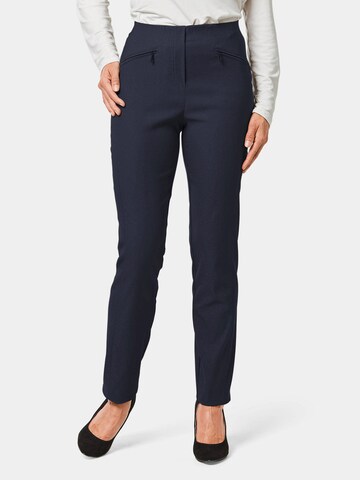 Coupe slim Pantalon 'Lousa' Goldner en bleu : devant