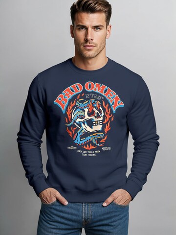 Neverless Sweatshirt 'Bad Omens' in Blue