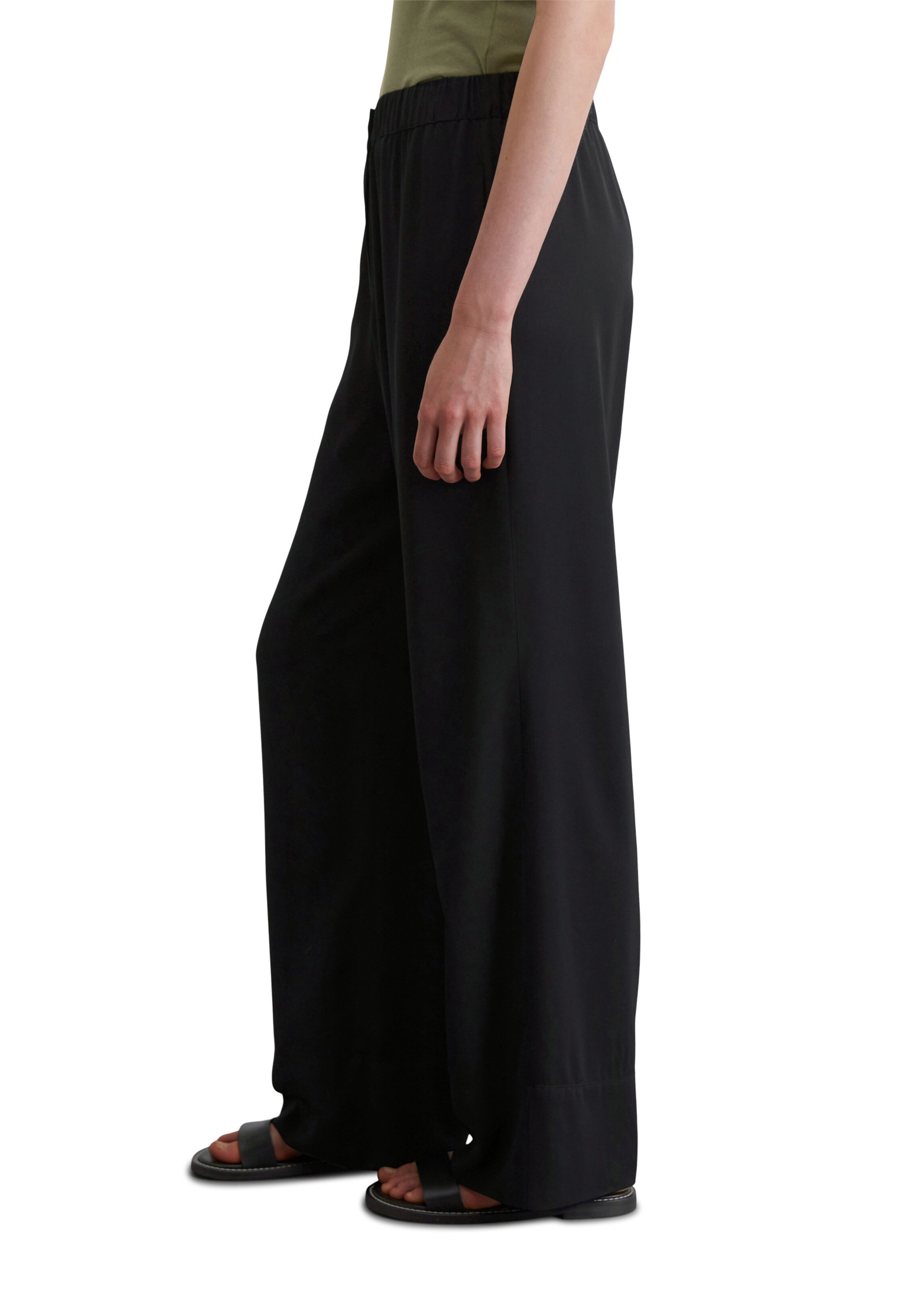 Marc O'Polo Wide Leg Hose in Schwarz