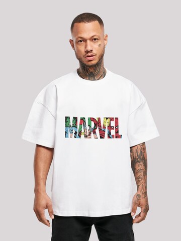 F4NT4STIC Shirt 'Marvel Avengers' in Wit: voorkant