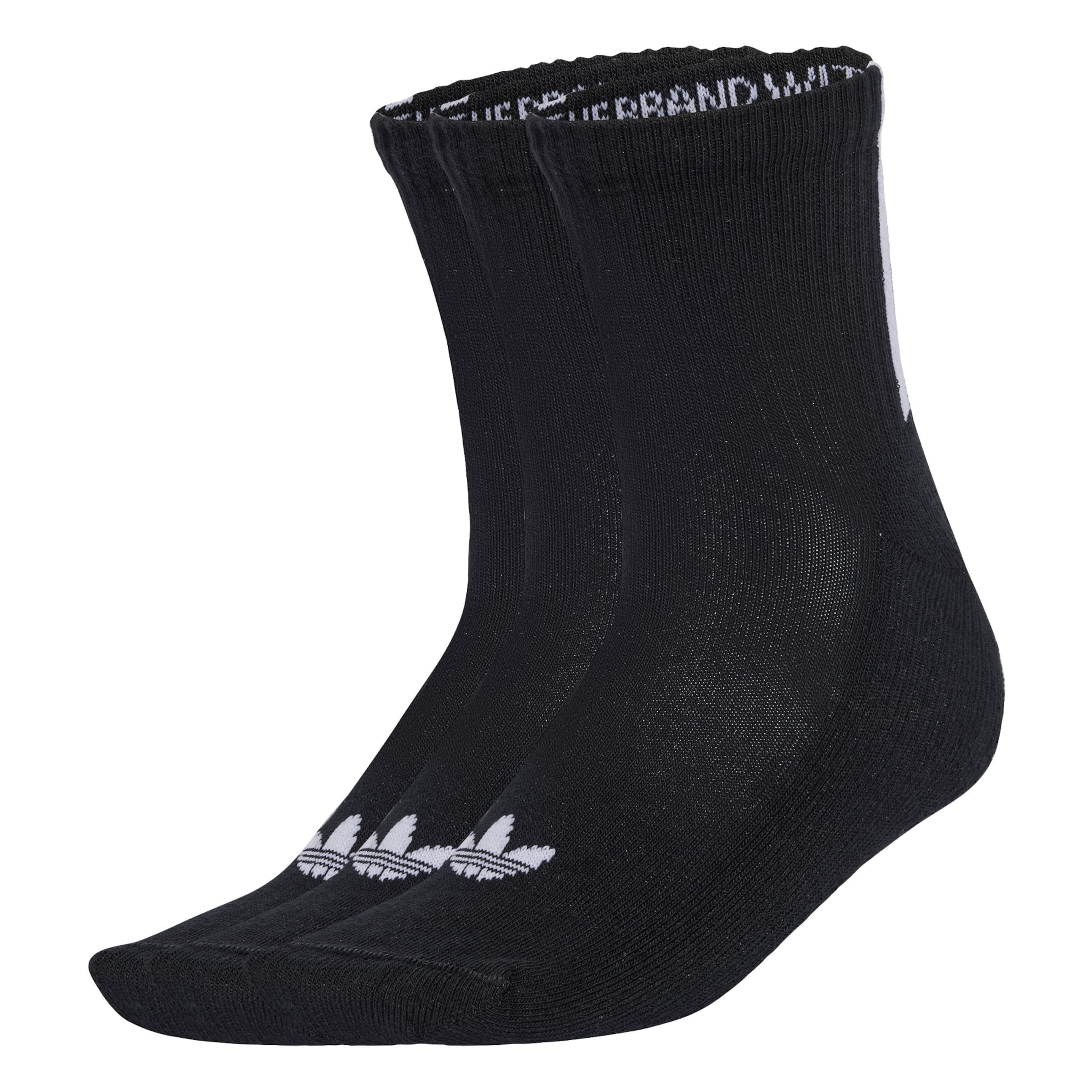 ADIDAS ORIGINALS - Meias 'Quarter 3 Back Stripes 3 Pairs' em preto: frente