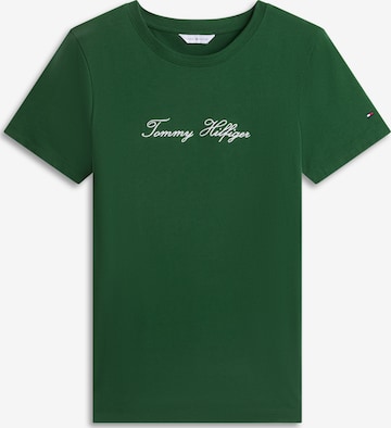 TOMMY HILFIGER Тениска в зелено: отпред