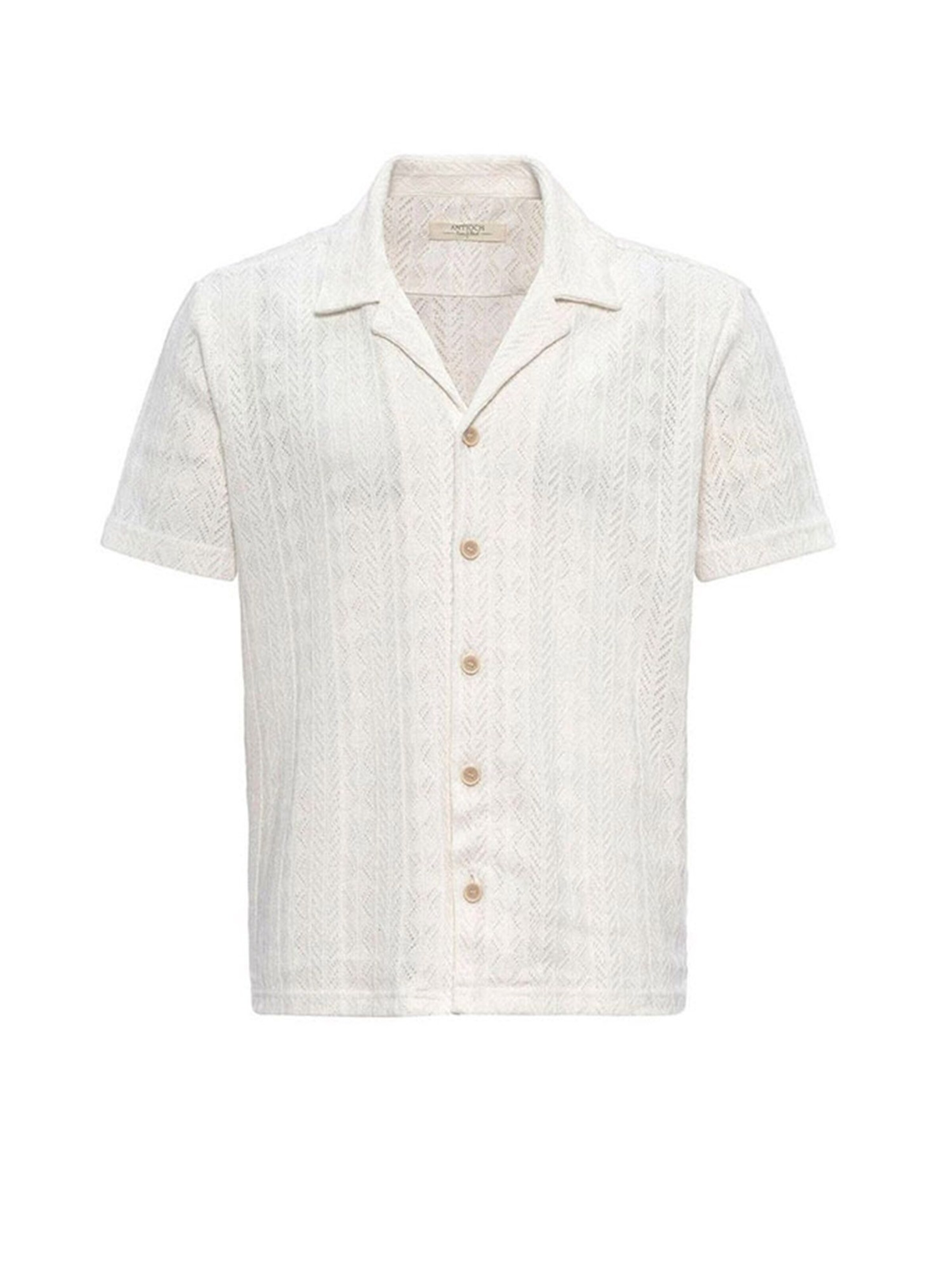 Antioch Comfort fit Button Up Shirt in White: front