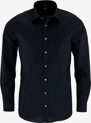 OLYMP Slim fit Zakelijk overhemd 'Level Five' in Zwart: voorkant