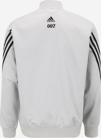 ADIDAS PERFORMANCE Athletic Zip-Up Hoodie '007 BAD' in Grey