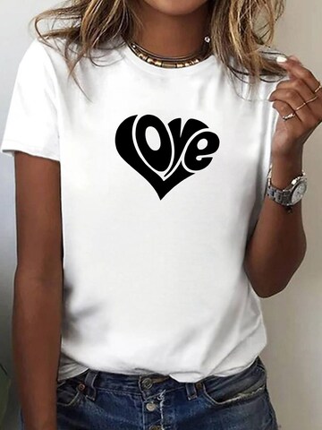 RMK Shirt 'Love Herz' in White