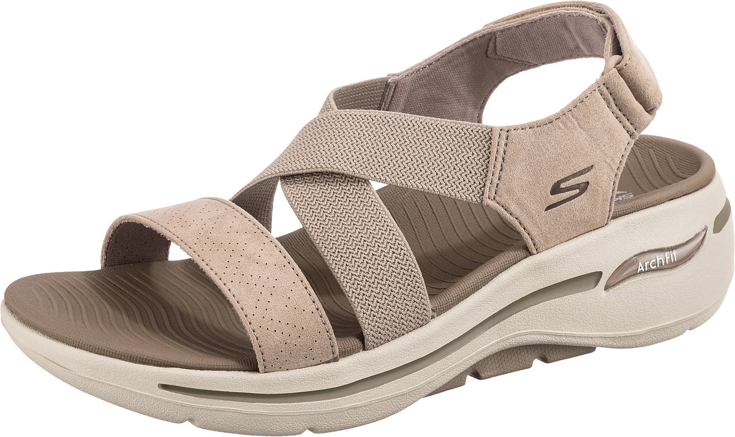 Frauen Sandalen SKECHERS Riemensandale ' Go Walk Arch Fit Treasured Komfort' in Beige, Taupe - YE87902 Frauen Sandalen SKECHERS Riemensandale ' Go Walk Arch Fit Treasured Komfort' in Beige, Taupe - YE87902