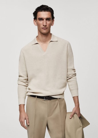 MANGO MAN Pullover 'Cottonp' in Beige: predná strana