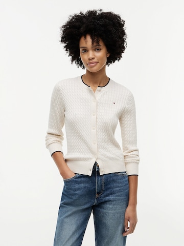 TOMMY HILFIGER - Casaco de malha 'Mini Cable' em bege: frente