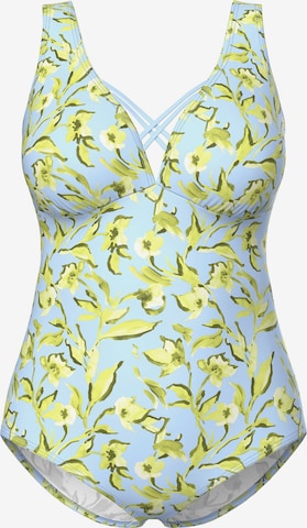 Ulla Popken Bustier Badeanzug in Blau: Vorderseite