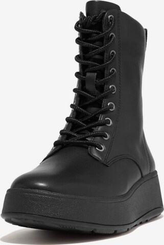 FitFlop Lace-Up Ankle Boots in Black: front