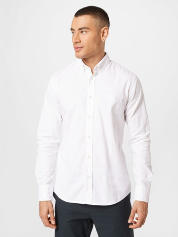 BOSS Slim fit Button Up Shirt 'Mabsoot' in White: front