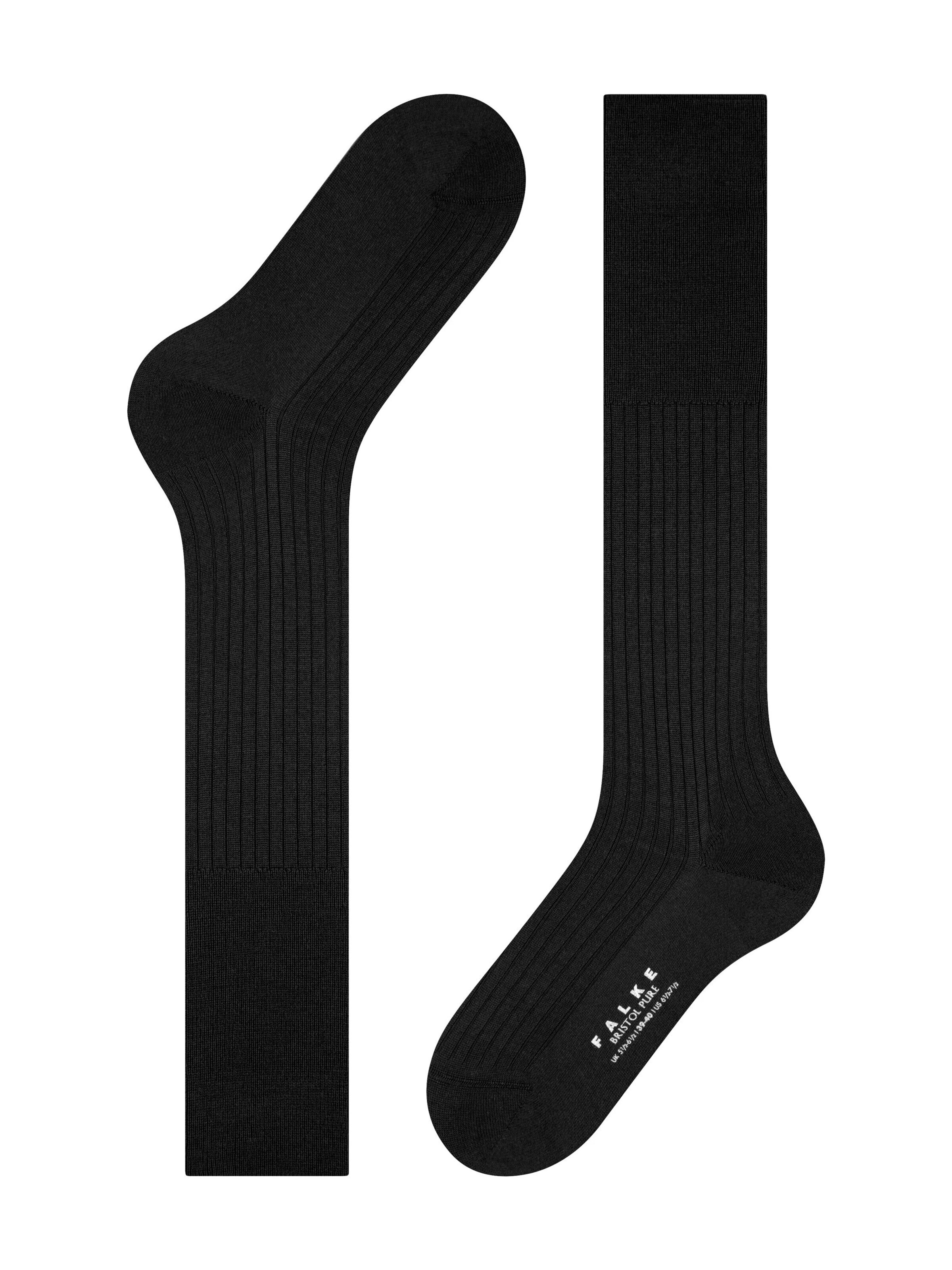 FALKE Knee High Socks 'Bristol Pure' in Black