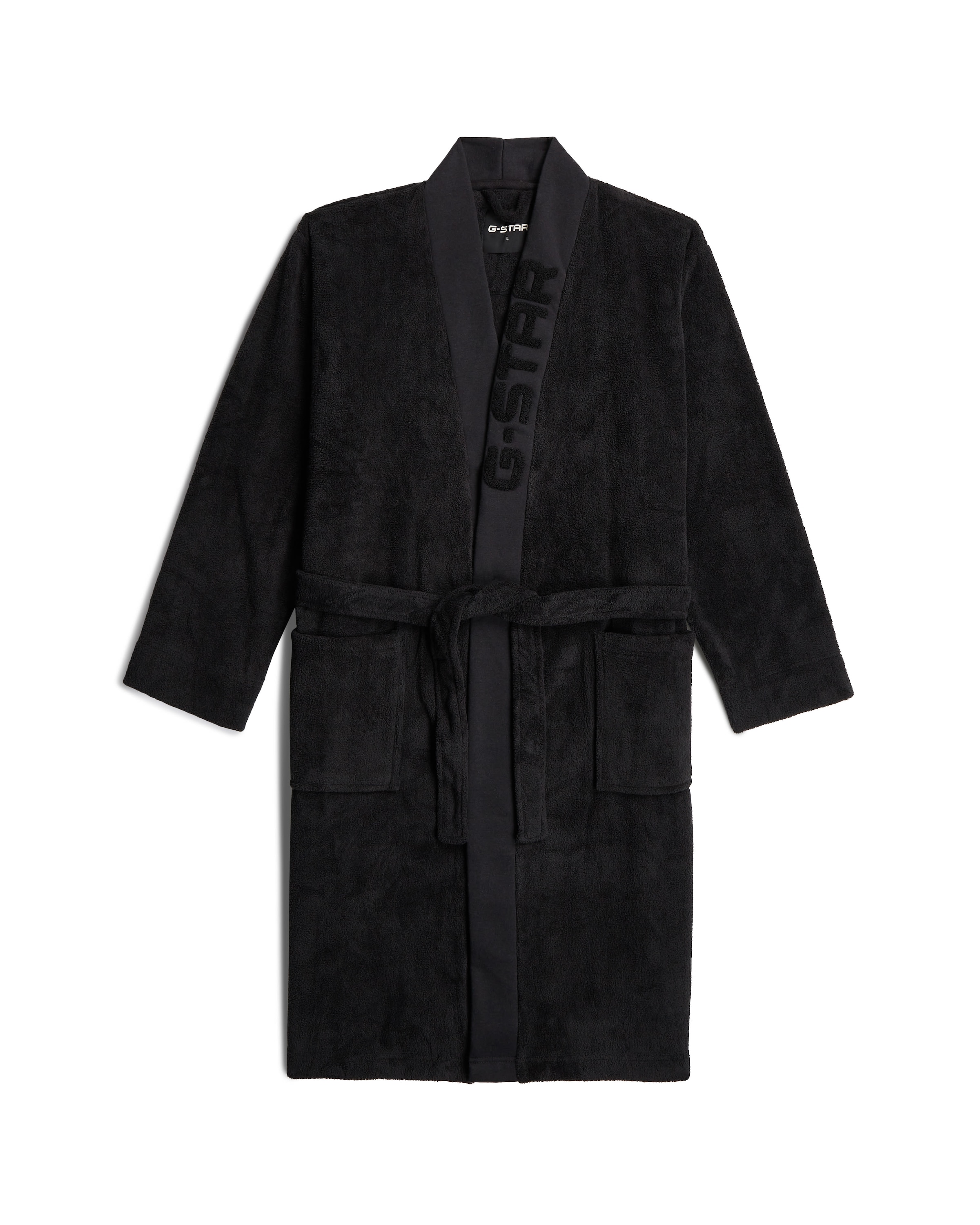 G-STAR Short Bathrobe 'Bathrobe' in Black: front
