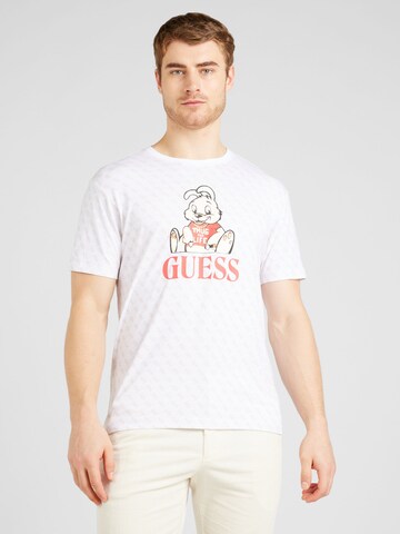 GUESS - Camiseta 'BANKSY' en blanco: frente