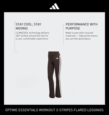 ADIDAS PERFORMANCE Flared Sports trousers 'Opt Ess' in Brown