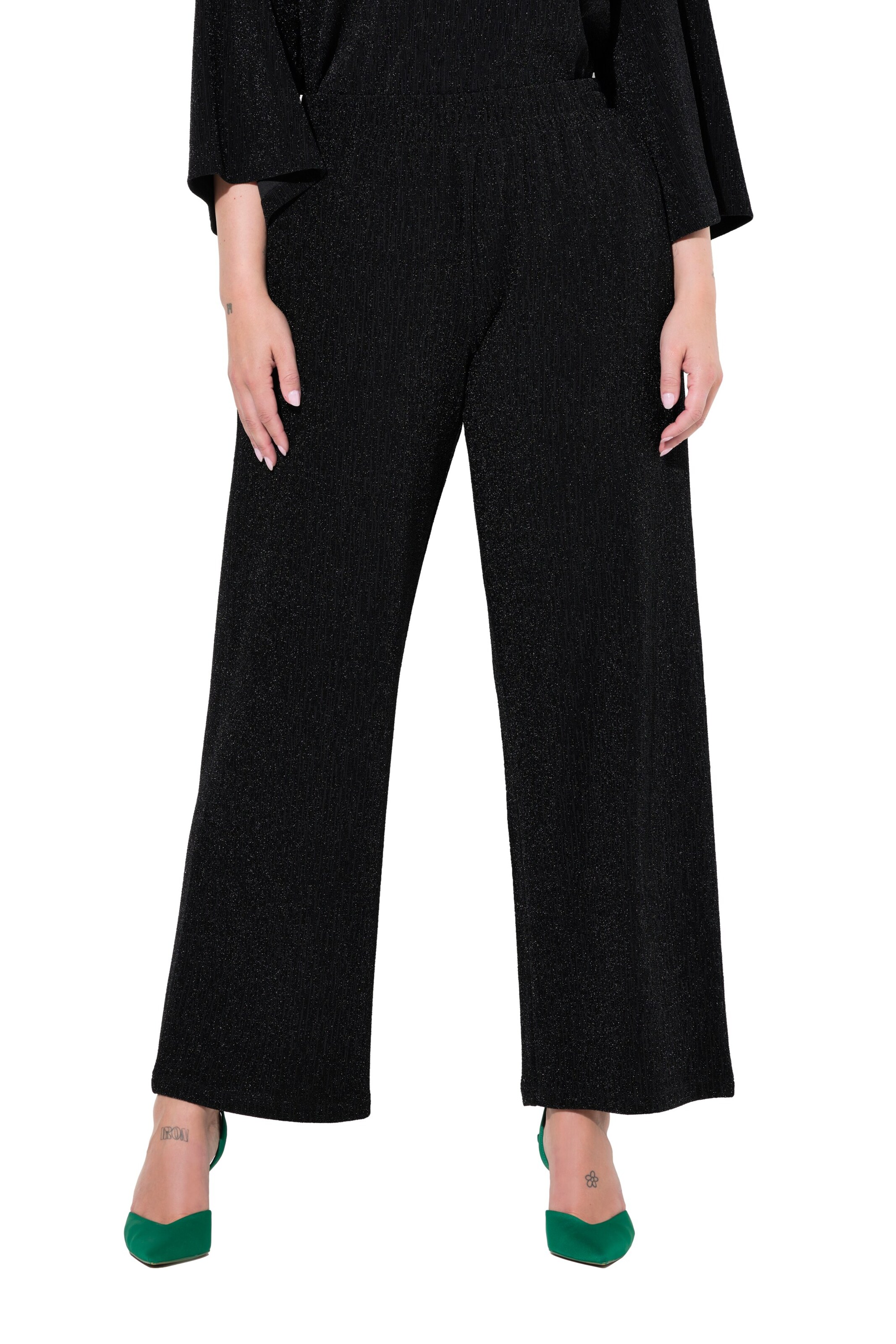 MIAMODA Wide leg Trousers in Black: front