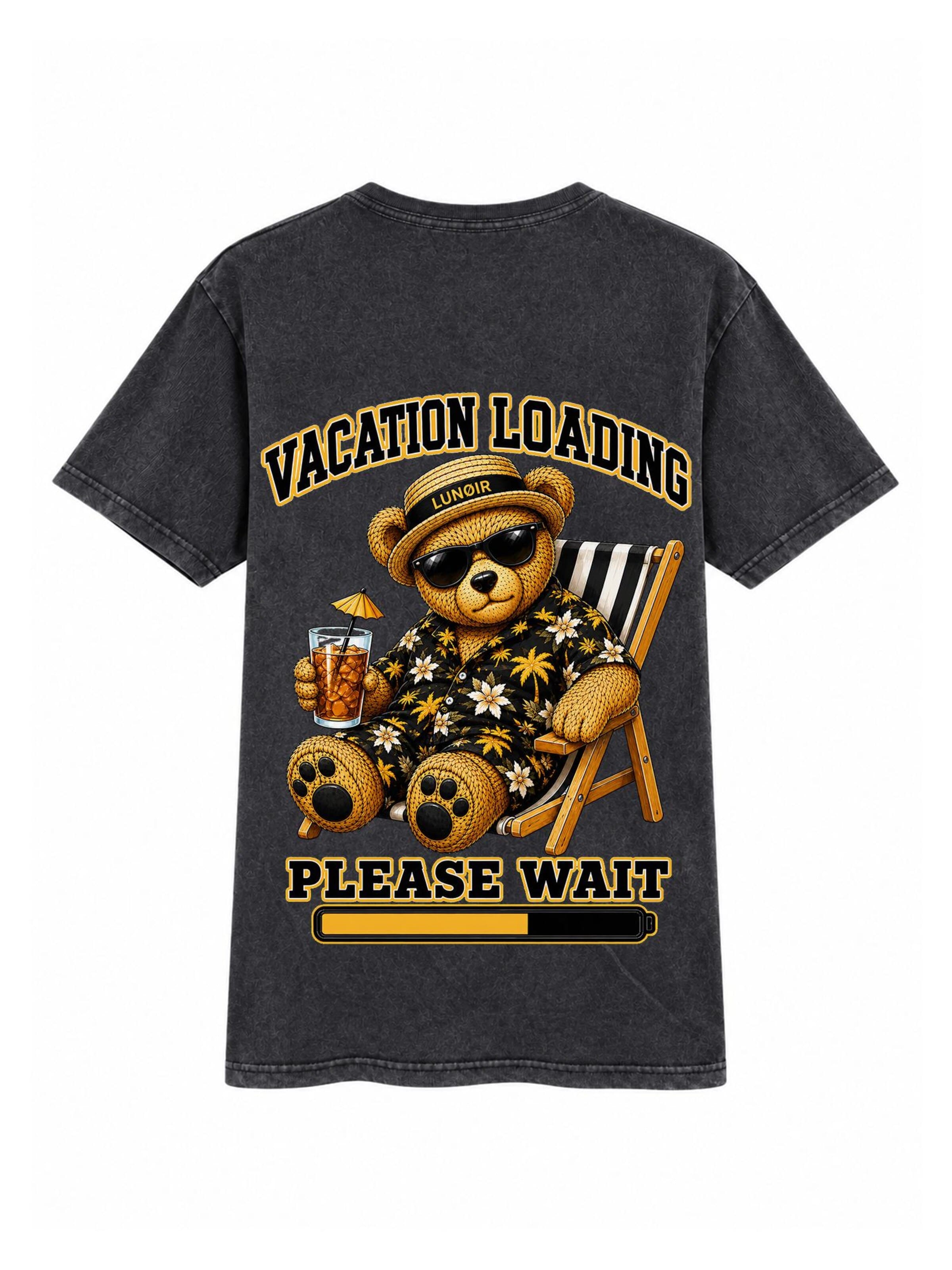 LUNØIR Studio Shirt 'Vacation Loading'‌ in Schwarz: Vorderseite