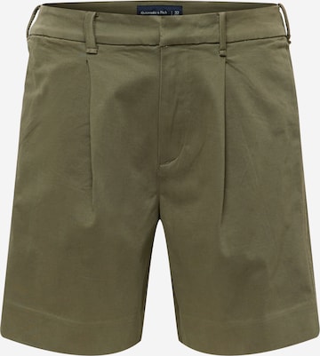 Abercrombie & Fitch regular Παντελόνι πλισέ σε πράσινο: μπροστά