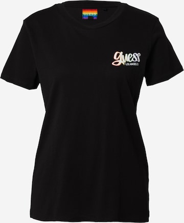 GUESS Shirt 'Rainbow Cherry' in Black: front