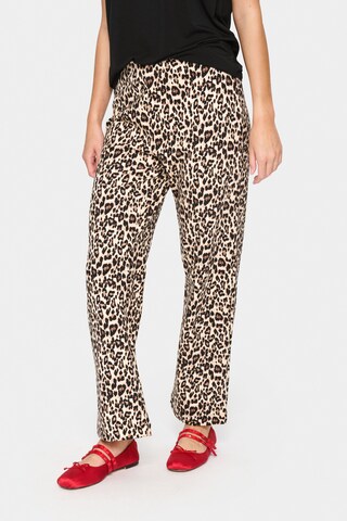 SAINT TROPEZ Flared Hose 'Gennie' in Beige: Vorderseite