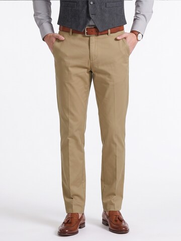 ALLTHEMEN Pleat-Front Pants 'Stofffall' in Green: front