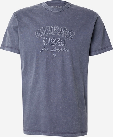 T-Shirt GUESS Originals en bleu : devant