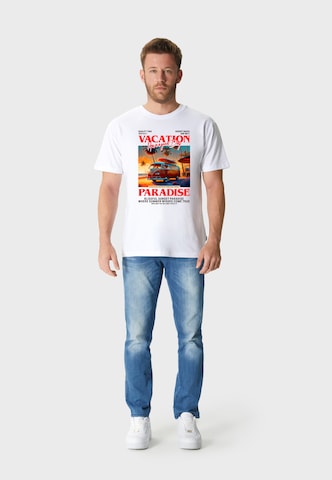 Oldskull T-Shirt 'Wrldvibe Travel' in Weiß