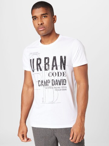 CAMP DAVID Shirt in White: front