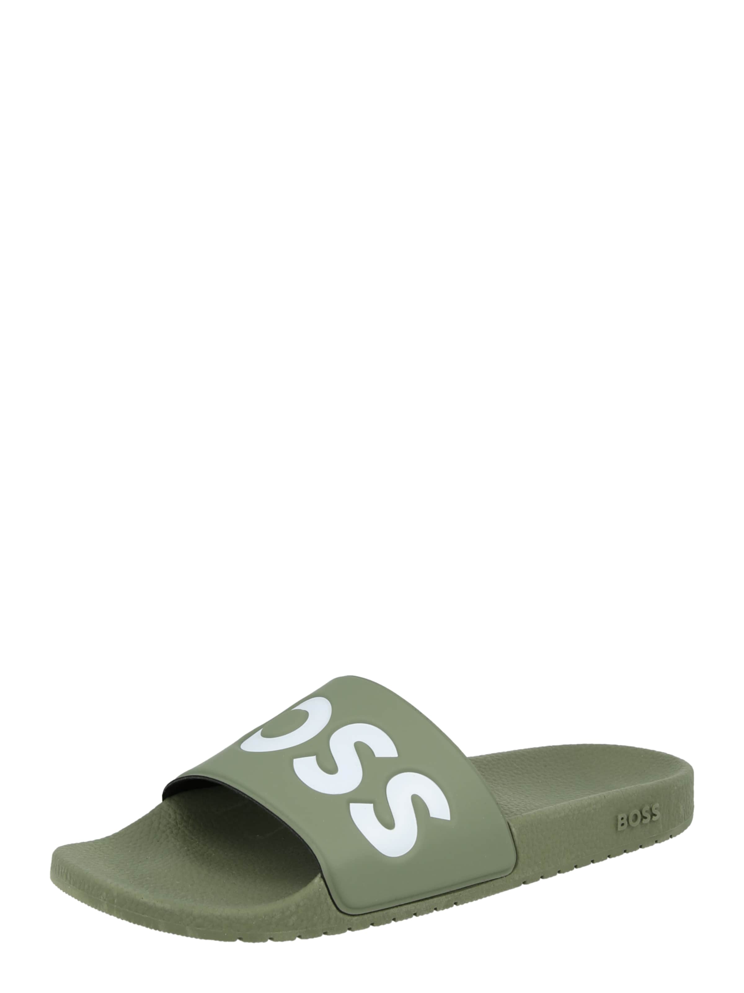 BOSS Pantolette 'Aryeh' in Grün: Vorderseite