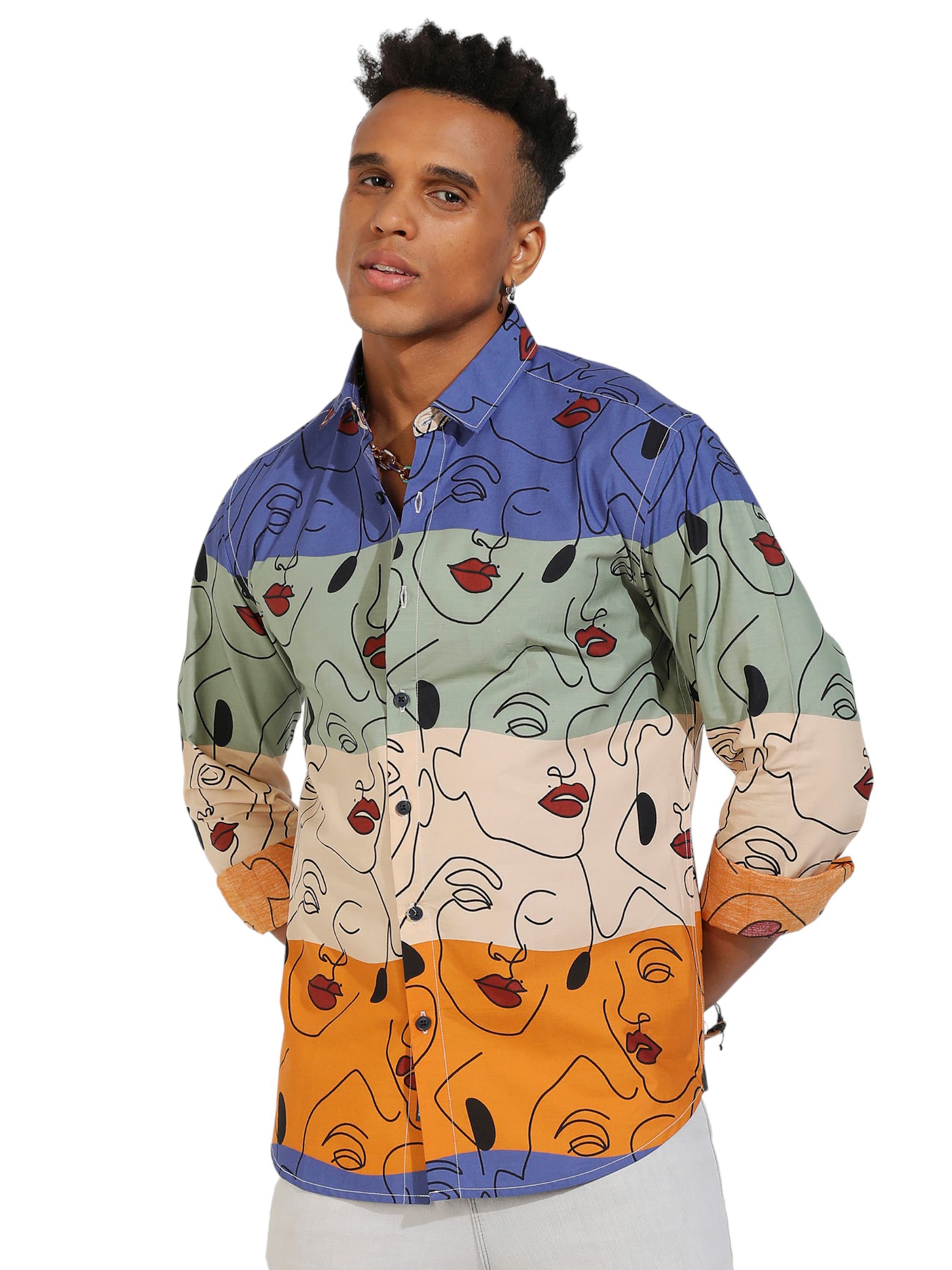 Campus Sutra Regular fit Button Up Shirt ' Major ' in Mixed colours