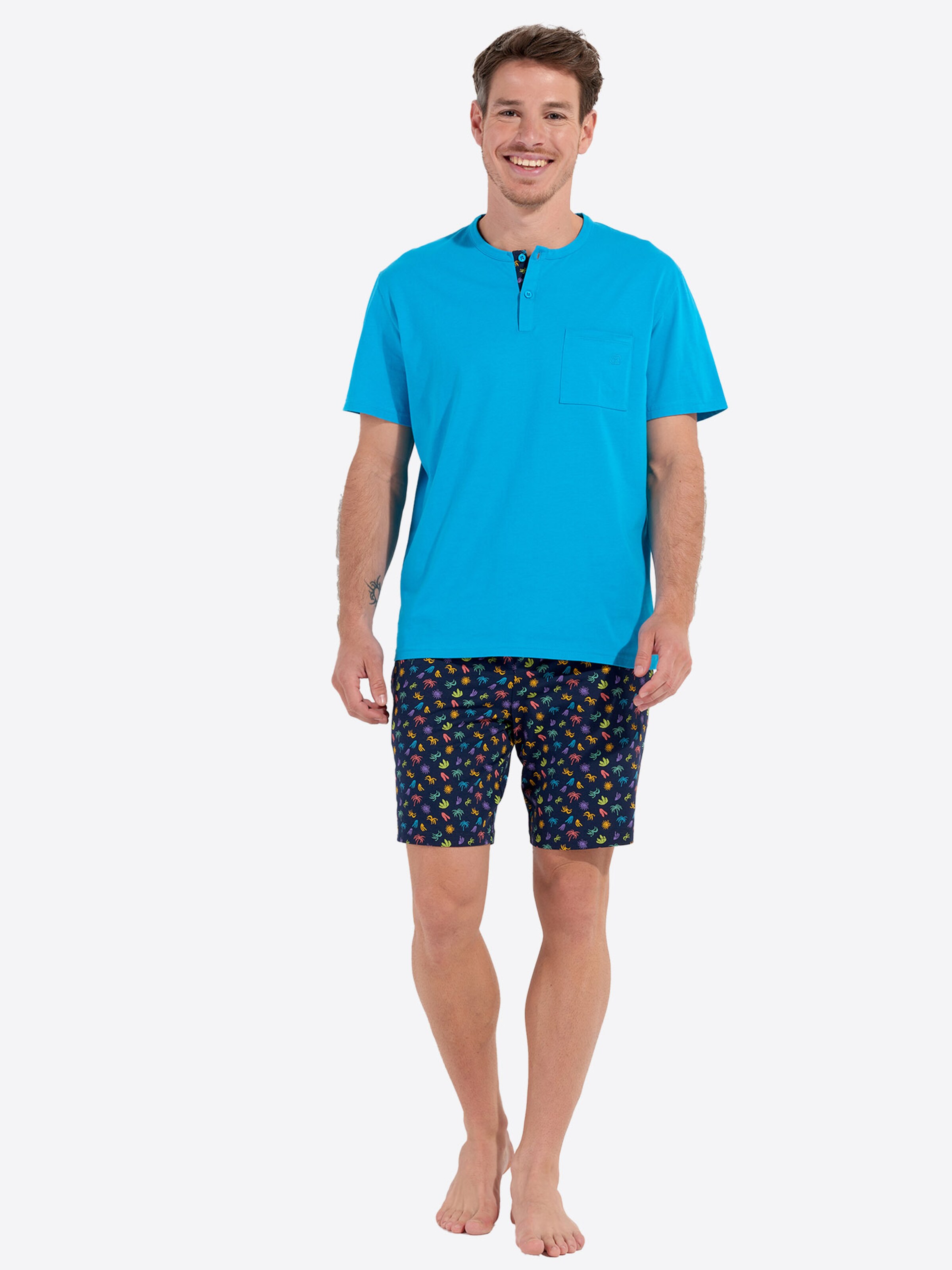 HOM Pyjama kort ' California ' in Gemengde kleuren: voorkant